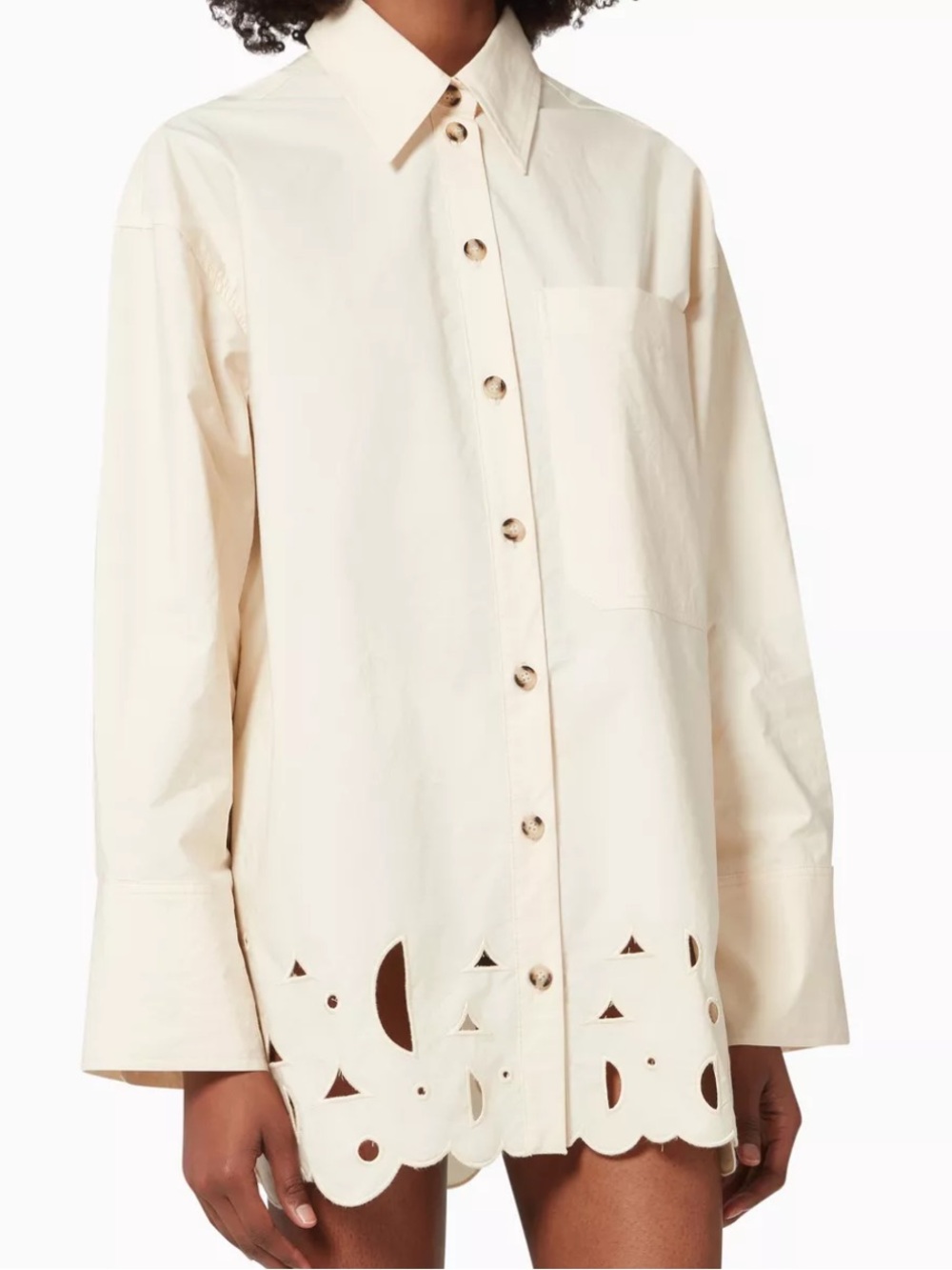 Nanushka Sabia Lace Shirt In Cotton M